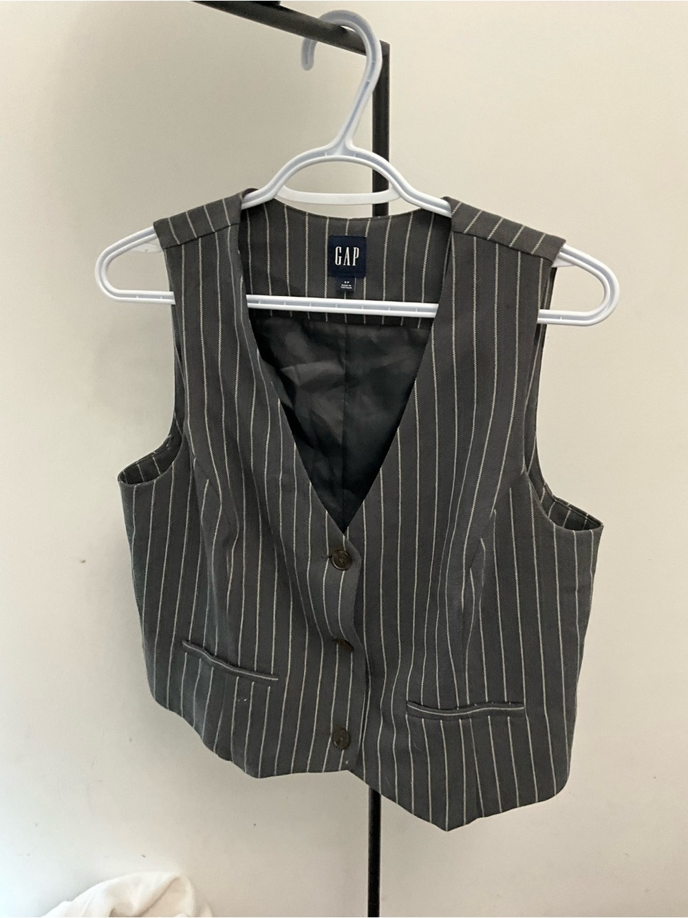 GAP Gray Pinstripe Tailored Vest